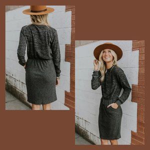 Roolee Dark Gray Heather Sweater Dress